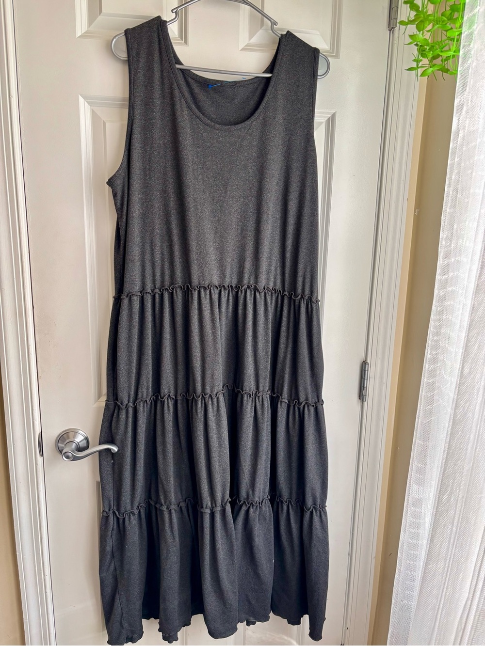 Cottagecore Sleeveless Tiered Maxi Dress - Black